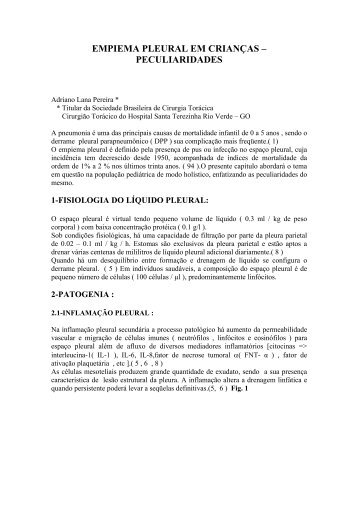 empiema pleural em crianças – peculiaridades - SBCT - Sociedade ...