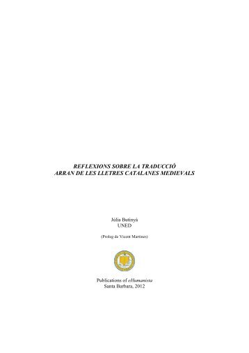 reflexions sobre la traducció arran de les lletres ... - eHumanista