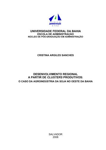 Desenvolvimento regional a partir de clusters produtivos - Escola de ...