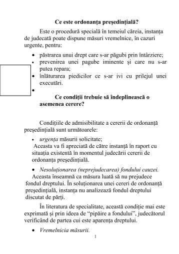 Ce este ordonanţa preşedinţială - Portalul instanţelor de judecată