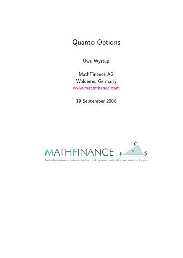 Quanto Options - MathFinance