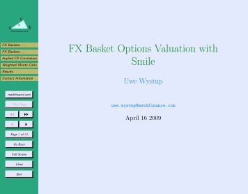 Forex option valuation