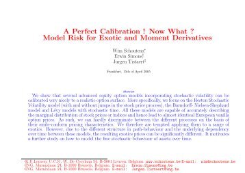 A Perfect Calibration ! Now What ? Model Risk for ... - MathFinance