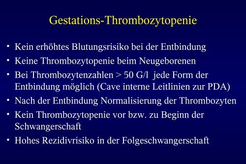 Thrombozytopenie in der Schwangerschaft