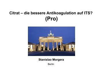 Citrat - die bessere Antikoagulation auf ITS? (Pro) - Berliner ...