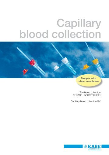 Capillary blood collection - KABE LABORTECHNIK GmbH