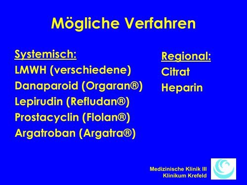 Schott - Antikoagulation in der Intensivmedizin - WB-nephro.de