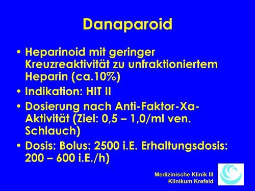 Schott - Antikoagulation in der Intensivmedizin - WB-nephro.de