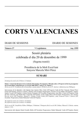 sumari - Corts Valencianes