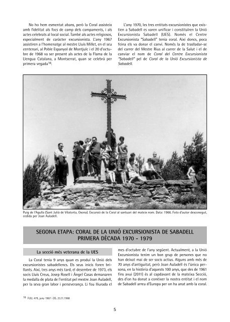 50 anys de la coral ues - Unió Excursionista de Sabadell