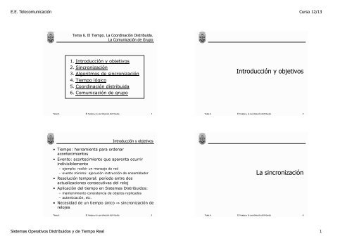 Introducción y objetivos La sincronización - GTI