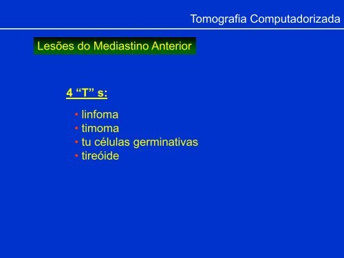 Métodos de Diagnóstico por Imagem aplicados ao Tórax