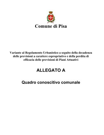 Quadro conoscitivo - Comune di Pisa