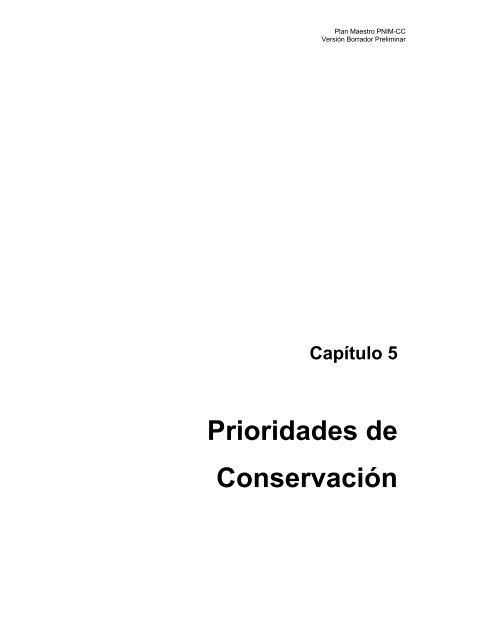 Prioridades de Conservación - Instituto del Bien Comun