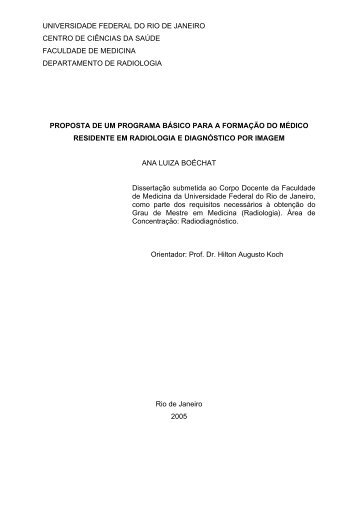 universidade federal do rio de janeiro - Faculdade de Medicina - UFRJ