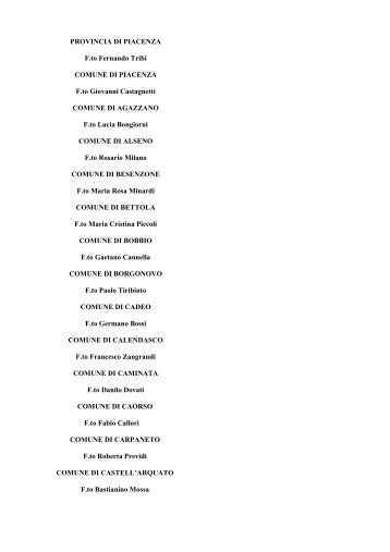 Elenco Sottoscrittori - USP di Piacenza