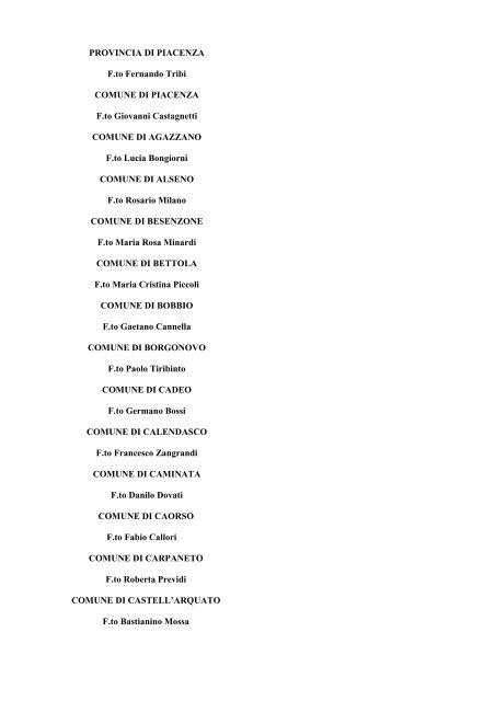 Elenco Sottoscrittori - USP di Piacenza