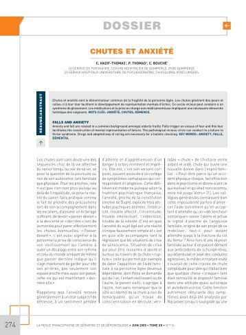 dossier chutes et anxiété - Centre hospitalier Esquirol