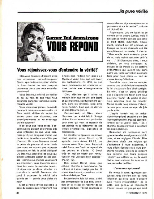 Pure Verite 1975 (No 11) Dec - Herbert W. Armstrong Library and ...