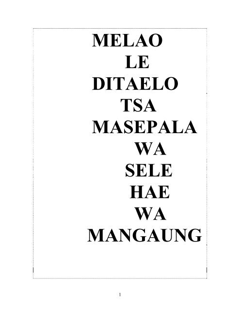 Sesotho Version MLM Standing Rules and Orders ... - Bloemfontein