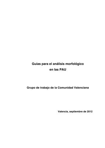 Guías para el análisis morfológico en las PAU - Escuelas San José