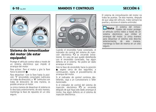 MANDOS Y CONTROLES SECCIÓN 6 Tablero de instrumentos