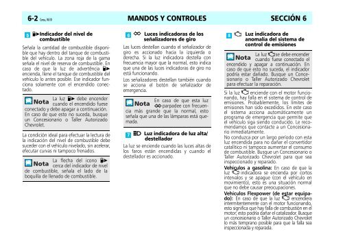 MANDOS Y CONTROLES SECCIÓN 6 Tablero de instrumentos