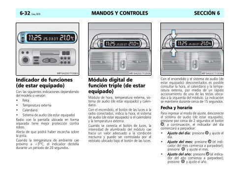 MANDOS Y CONTROLES SECCIÓN 6 Tablero de instrumentos