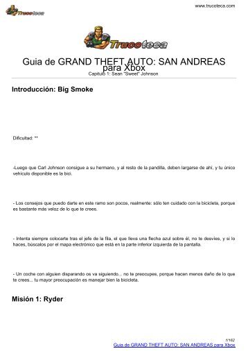 Guia de GRAND THEFT AUTO: SAN ANDREAS ... - Trucoteca.com