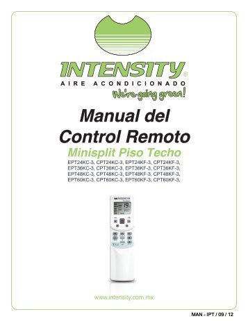 Manual Control Remoto Aire Acondicionado Panavox