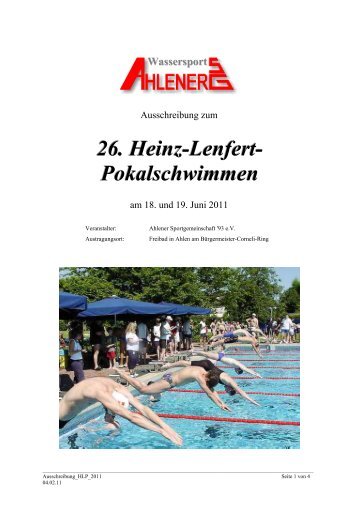 26. Heinz-Lenfert- Pokalschwimmen - Maxi Swim-Team Hamm