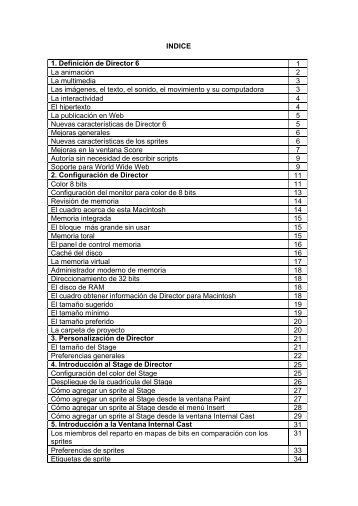 INDICE 1. Definición de Director 6 1 La animación 2 La ... - URBE