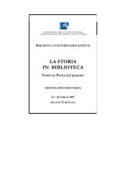 Catalogo della mostra in formato pdf - Sistema Bibliotecario di Ateneo