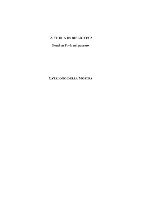 Catalogo della mostra in formato pdf - Sistema Bibliotecario di Ateneo