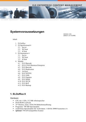 ELOprofessional Systemvoraussetzungen - max it