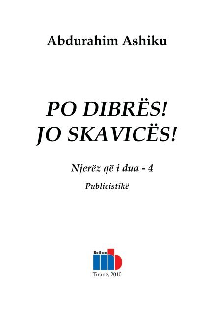 Po Dibrës! Jo Skavicës! - Lexo librin (pdf) - Gazeta Kritika