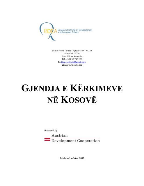 GJENDJA E KËRKIMEVE NË KOSOVË