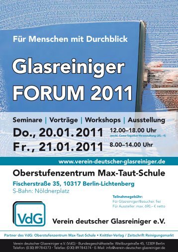 Glasreiniger FORUM 2011 - OSZ Max-Taut-Schule in Berlin