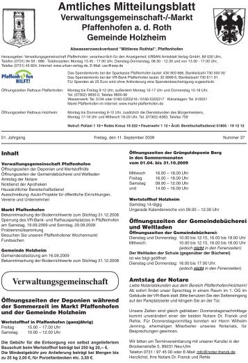 Mitteilungsblatt KW 37 - Markt Pfaffenhofen