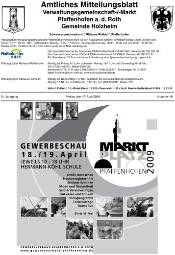 Mitteilungsblatt KW 16 - Markt Pfaffenhofen