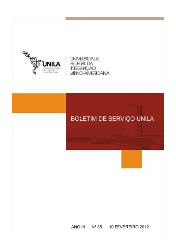 Boletim de Serviço nº 35 - Unila