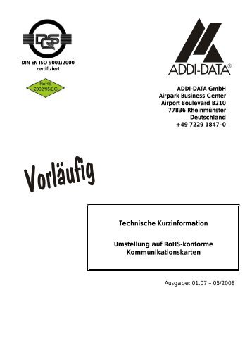 2.3 Unterschiede in der Steckerbelegung (RS232) - ADDI-DATA