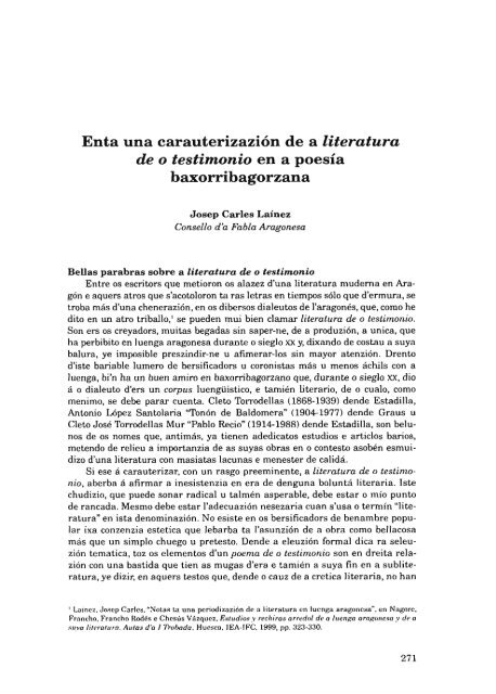 22. Estudios y rechiras arredol d´a lengua aragonesa y a suya ...