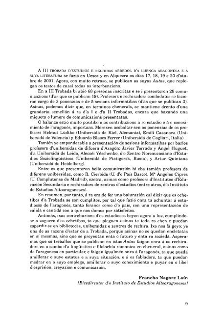 22. Estudios y rechiras arredol d´a lengua aragonesa y a suya ...