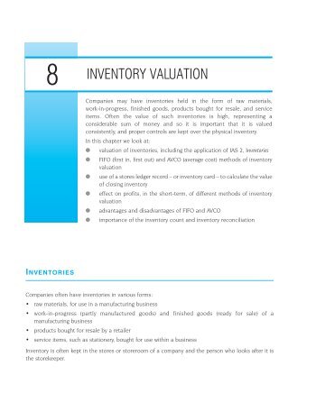 Sample chapter: Inventory valuation - Osborne Books