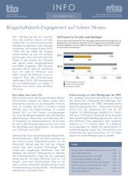 Bürgschaftsbank-Engagement auf hohem Niveau - MBG