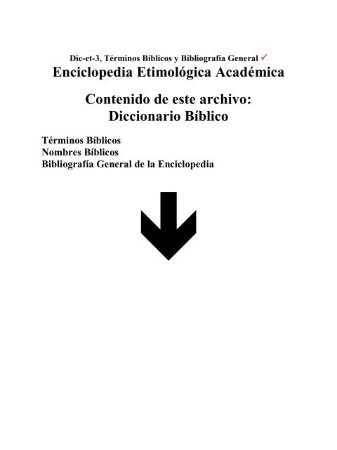 Diccionario nombres biblicos