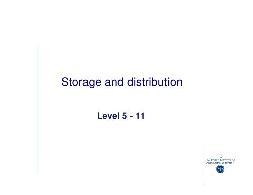 L5-11 Storage And Distribution - Greenwich School of Management
