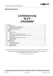 Lichtsteuerung SLS F „PAGANINI“ - ABL Sursum