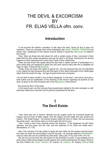 THE DEVIL & EXCORCISM BY FR. ELIAS VELLA ... - Kosmalta.org